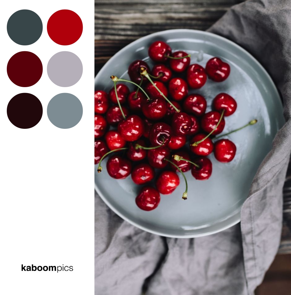 Colors Inspiration - FRESH CHERRIES ON A SIMPLE PLATE