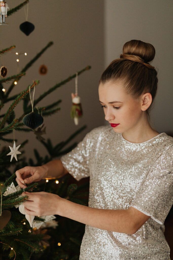 Neutral aesthetic free stock image Christmas photo. 